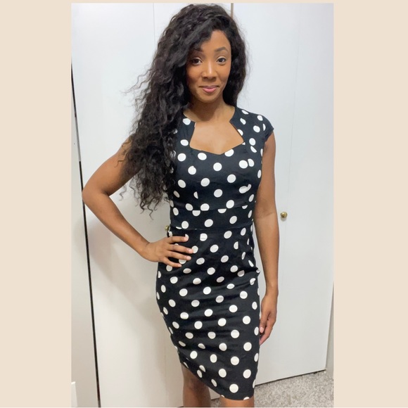 Vintage Polka Dot Pencil Dress - Picture 2 of 5